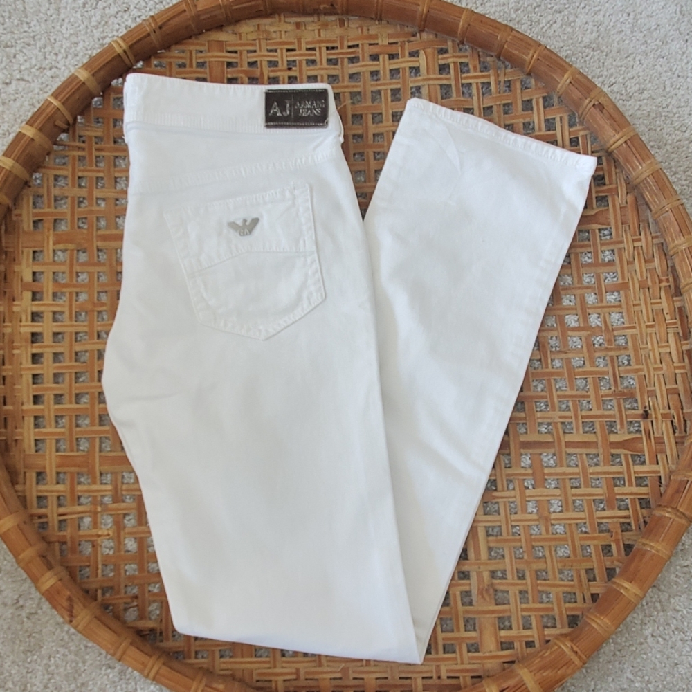 Armani Straight Leg White Jeans